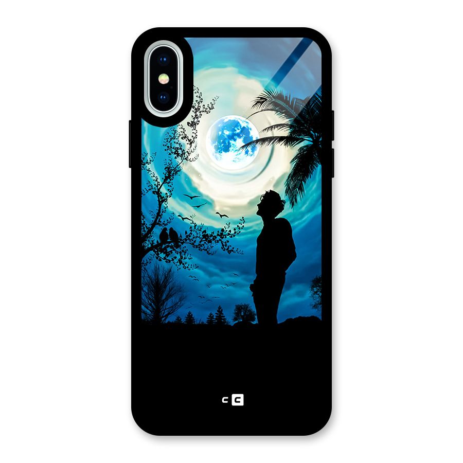Cool Boy Under Sky Glass Back Case for iPhone XS