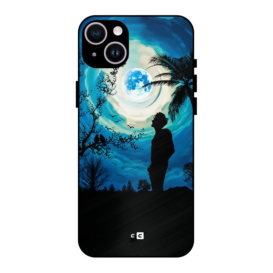 Cool Boy Under Sky Metal Back Case for iPhone 14 Plus