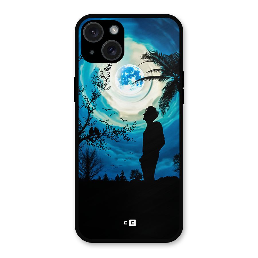 Cool Boy Under Sky Metal Back Case for iPhone 15 Plus