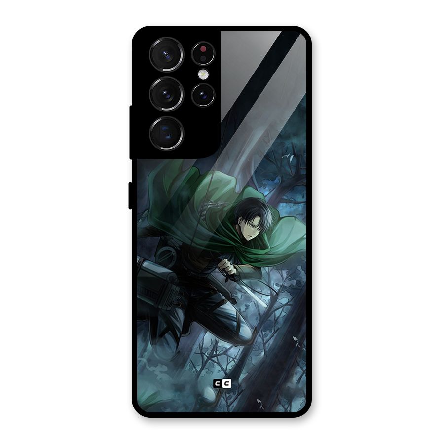 Cool Captain Levi Glass Back Case for Galaxy S21 Ultra 5G
