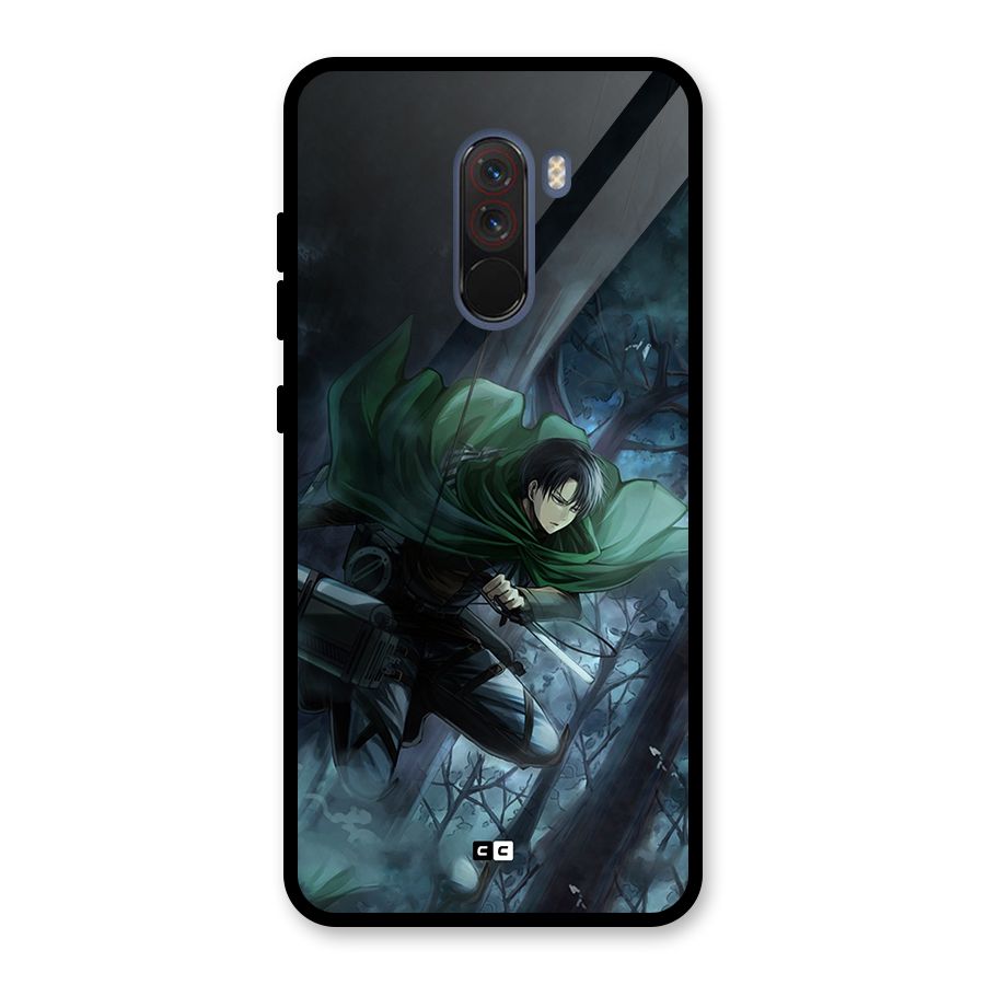 Cool Captain Levi Glass Back Case for Poco F1