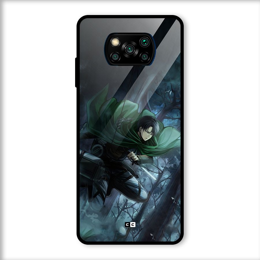 Cool Captain Levi Glass Back Case for Poco X3