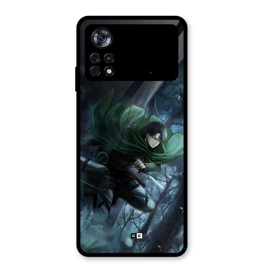 Cool Captain Levi Glass Back Case for Poco X4 Pro 5G