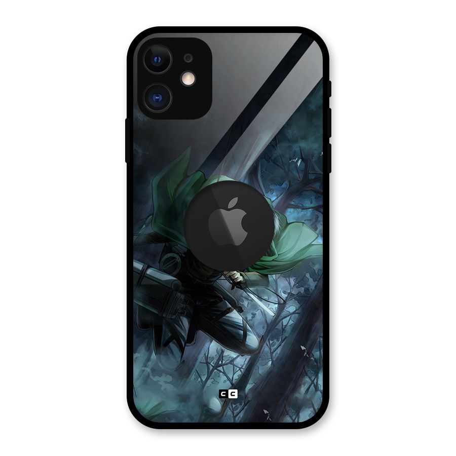 Cool Captain Levi Glass Back Case for iPhone 11 Logo Cut