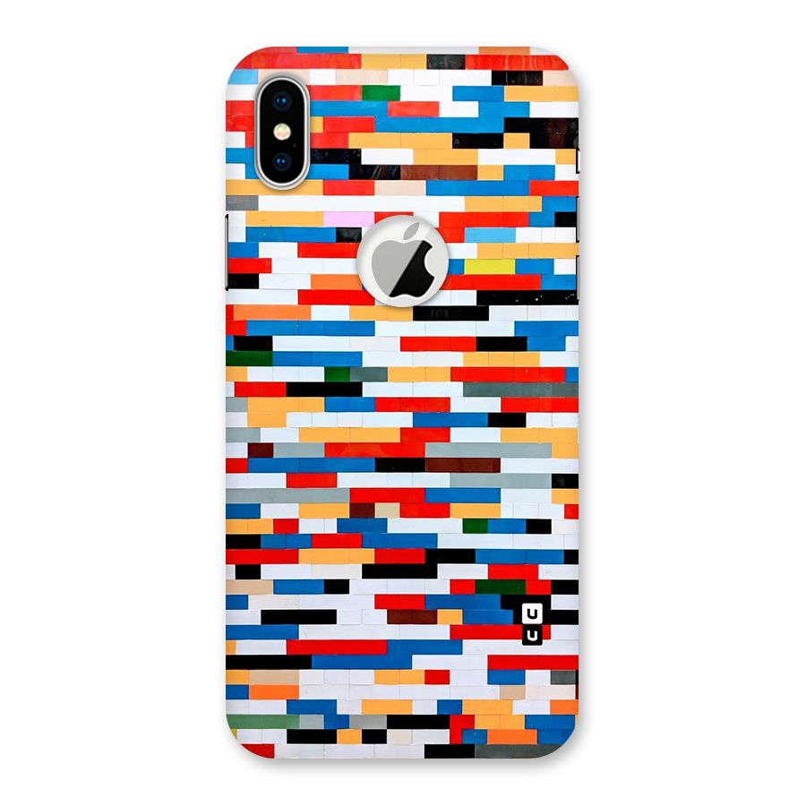 Cool Colors Collage Pattern Art Back Case for iPhone XS Logo Cut
