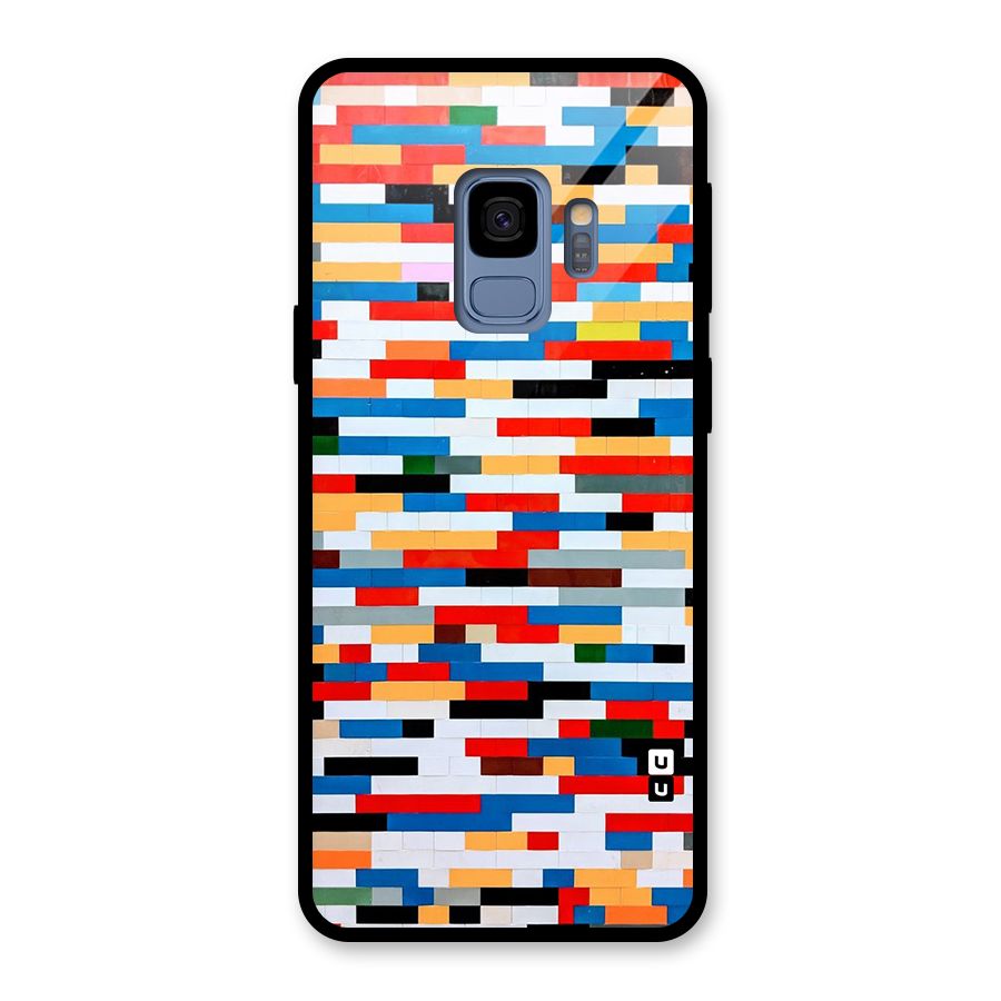 Cool Colors Collage Pattern Art Glass Back Case for Galaxy S9