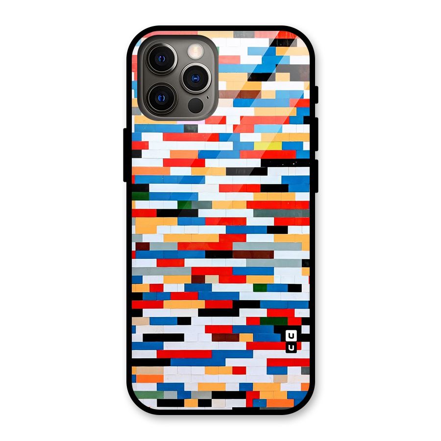 Cool Colors Collage Pattern Art Glass Back Case for iPhone 12 Pro