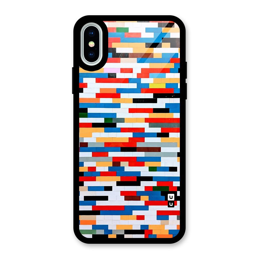 Cool Colors Collage Pattern Art Glass Back Case for iPhone XS