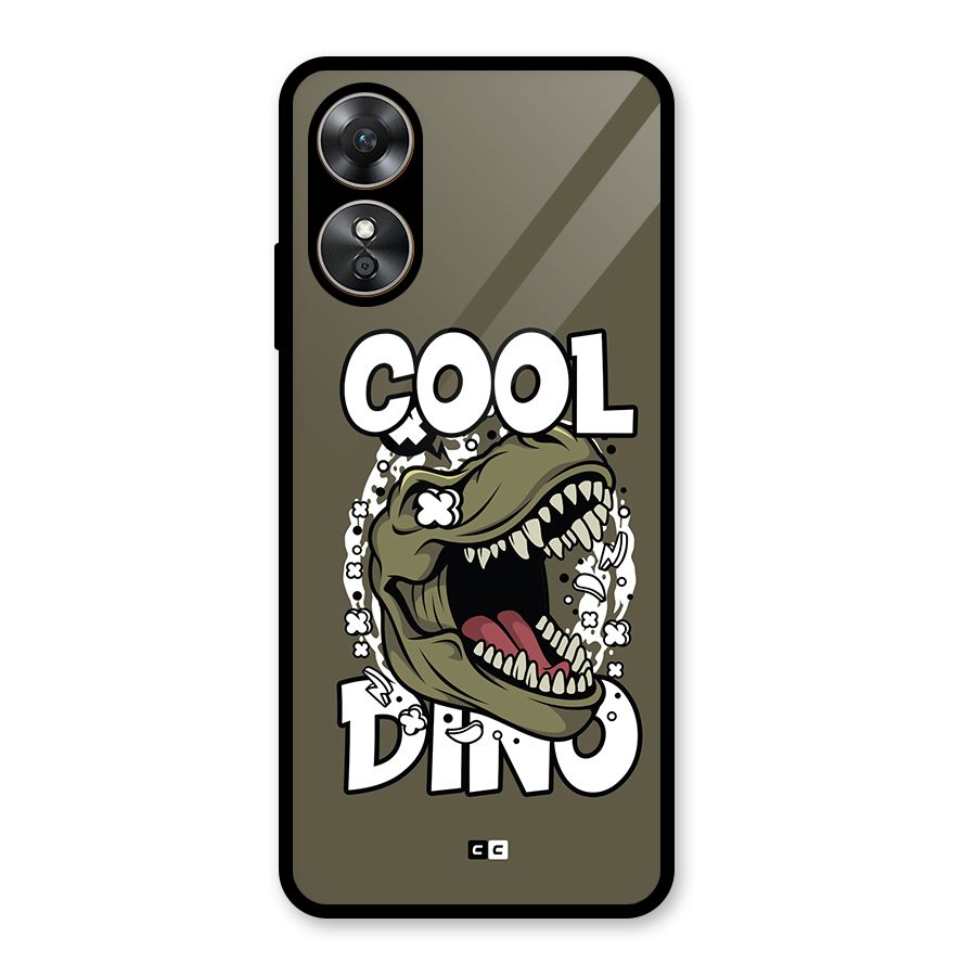 Cool Dino Glass Back Case for Oppo A17