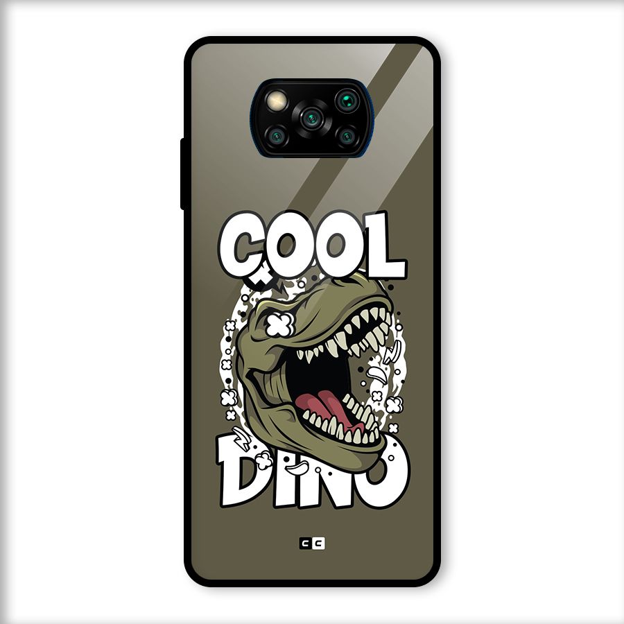 Cool Dino Glass Back Case for Poco X3