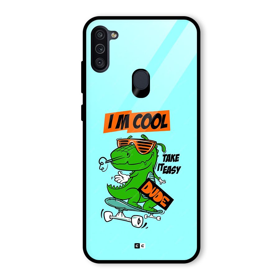 Cool Dude Glass Back Case for Galaxy M11