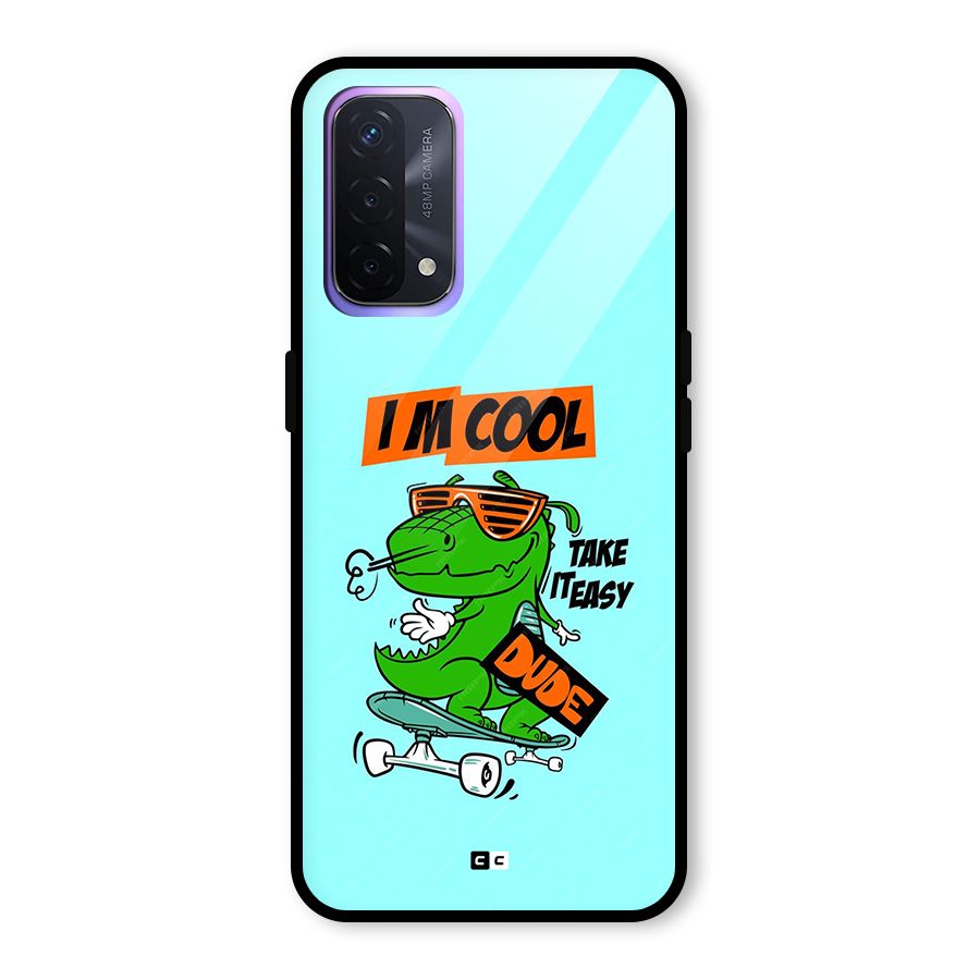 Cool Dude Glass Back Case for Oppo A74 5G