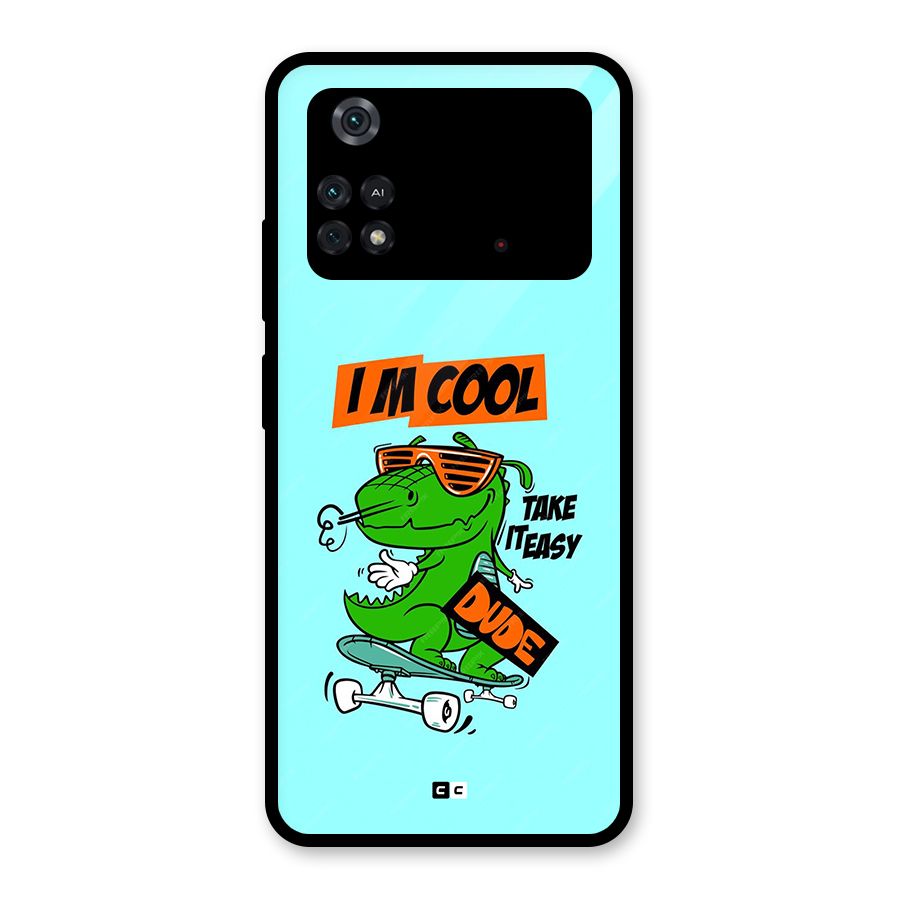 Cool Dude Glass Back Case for Poco M4 Pro 4G