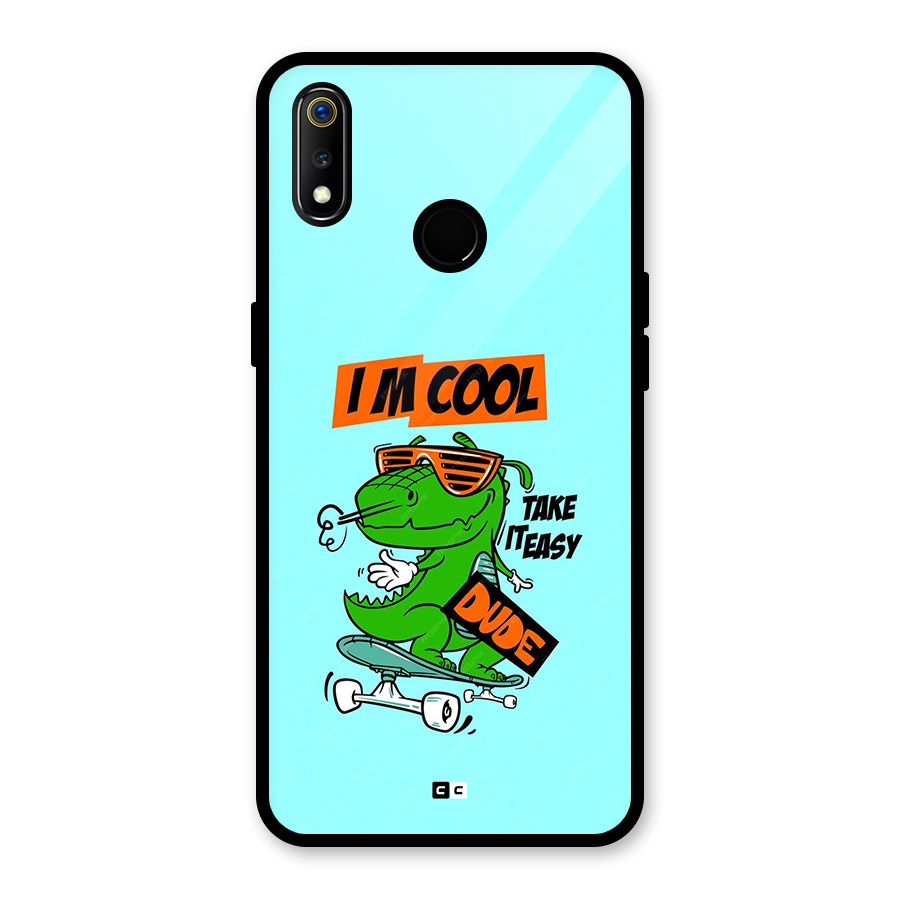 Cool Dude Glass Back Case for Realme 3i