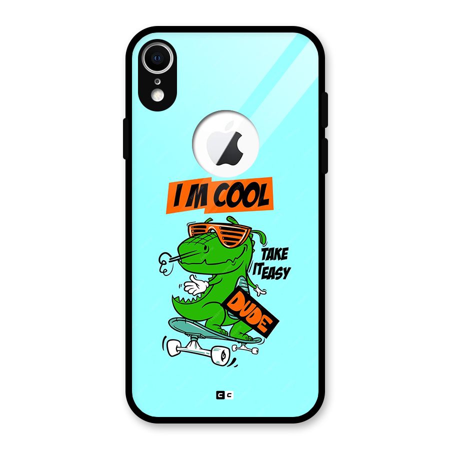 Cool Dude Glass Back Case for iPhone XR Logo Cut