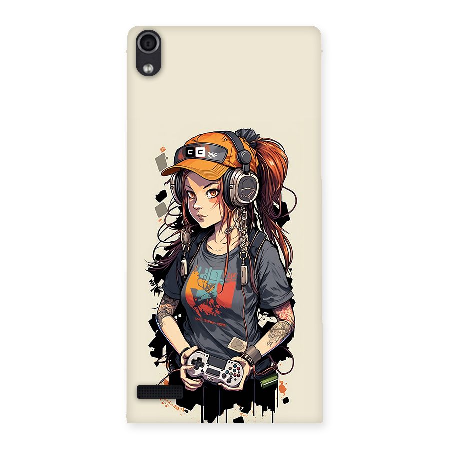 Cool Gamer Girl Back Case for Ascend P6