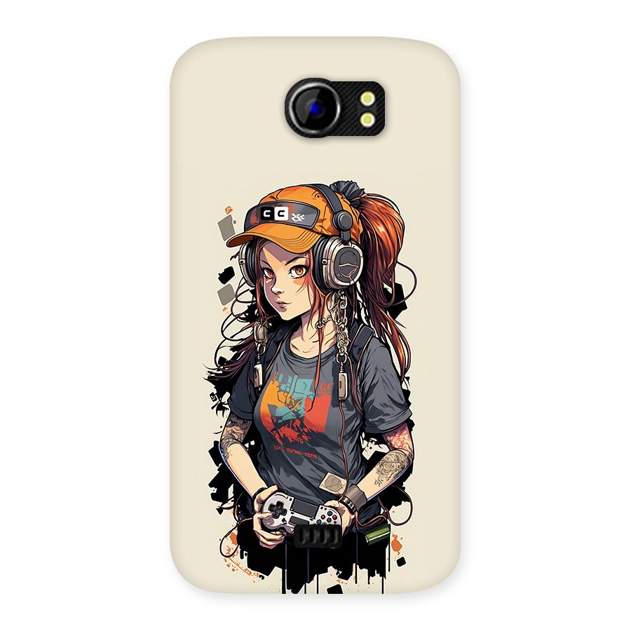 Cool Gamer Girl Back Case for Canvas 2 A110