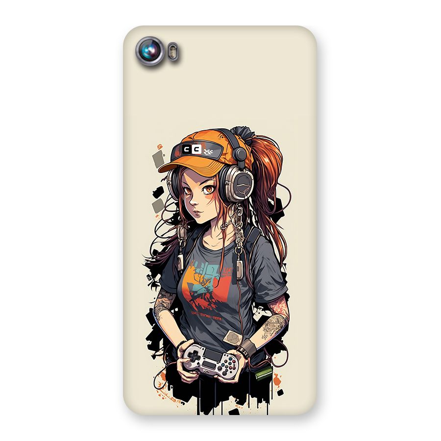 Cool Gamer Girl Back Case for Canvas Fire 4 (A107)
