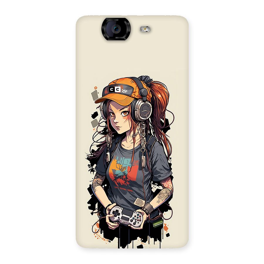 Cool Gamer Girl Back Case for Canvas Knight A350