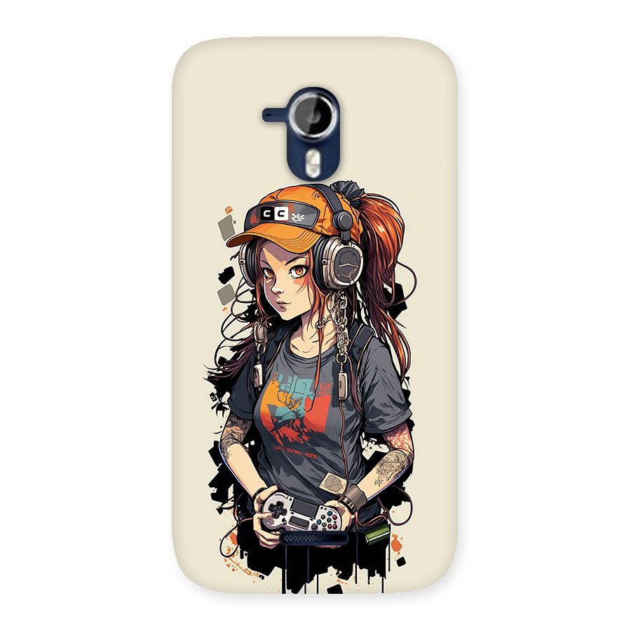 Cool Gamer Girl Back Case for Canvas Magnus A117