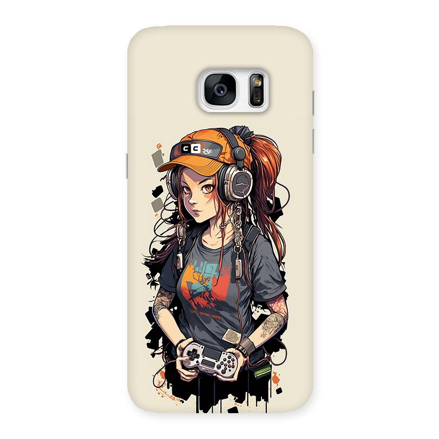 Cool Gamer Girl Back Case for Galaxy S7 Edge