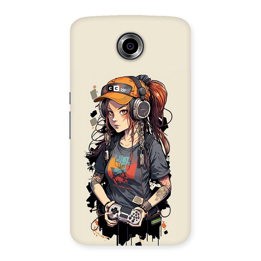 Cool Gamer Girl Back Case for Google Nexus 6
