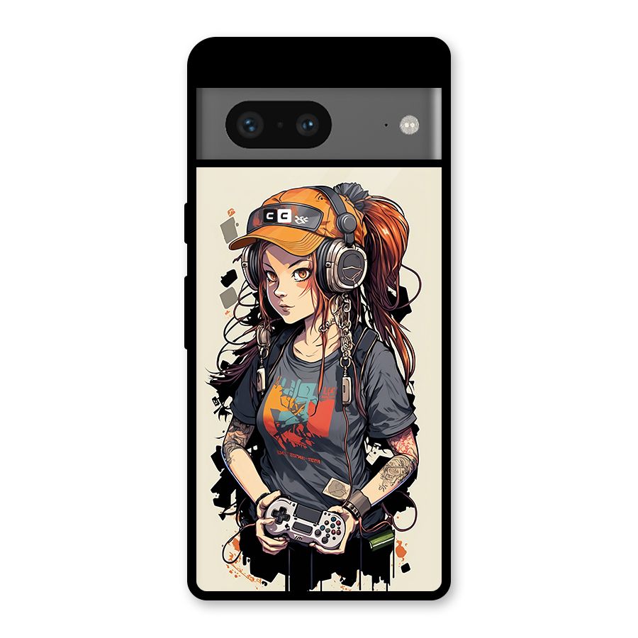 Cool Gamer Girl Glass Back Case for Google Pixel 7
