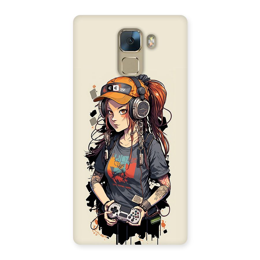 Cool Gamer Girl Back Case for Honor 7