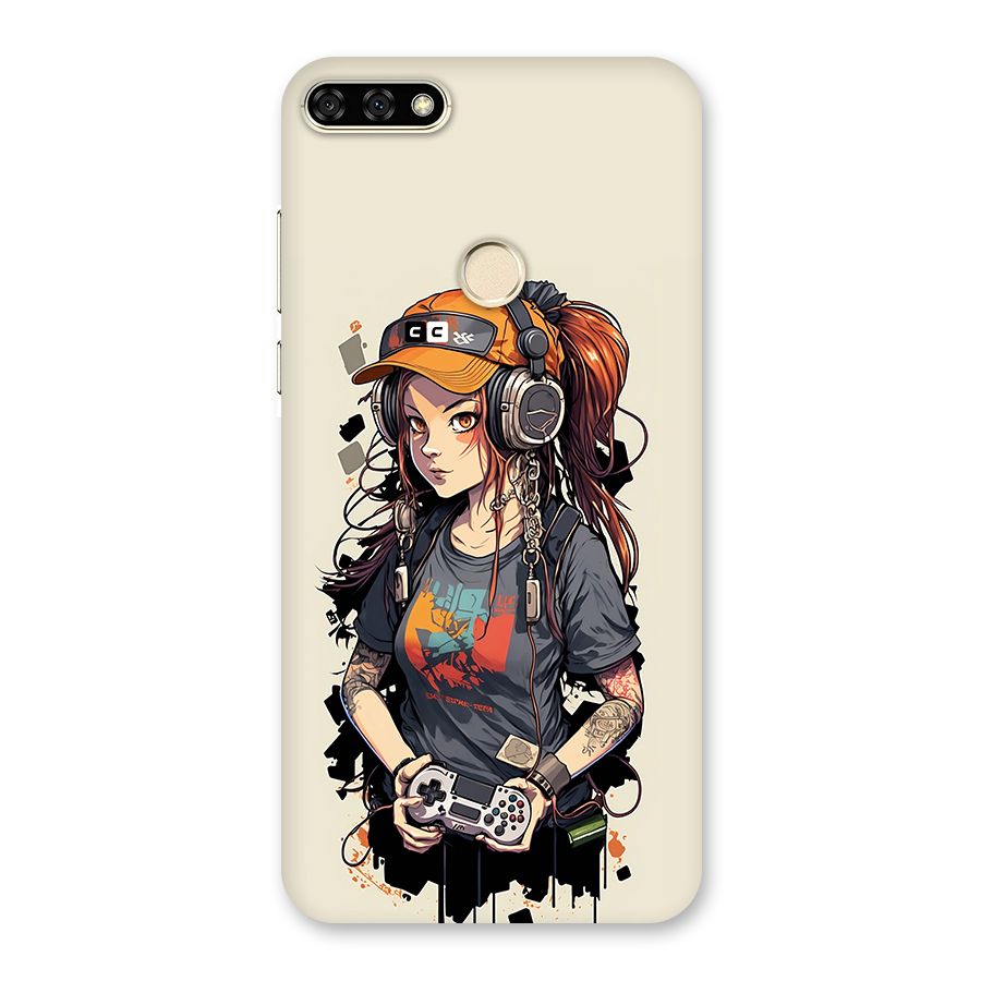 Cool Gamer Girl Back Case for Honor 7A