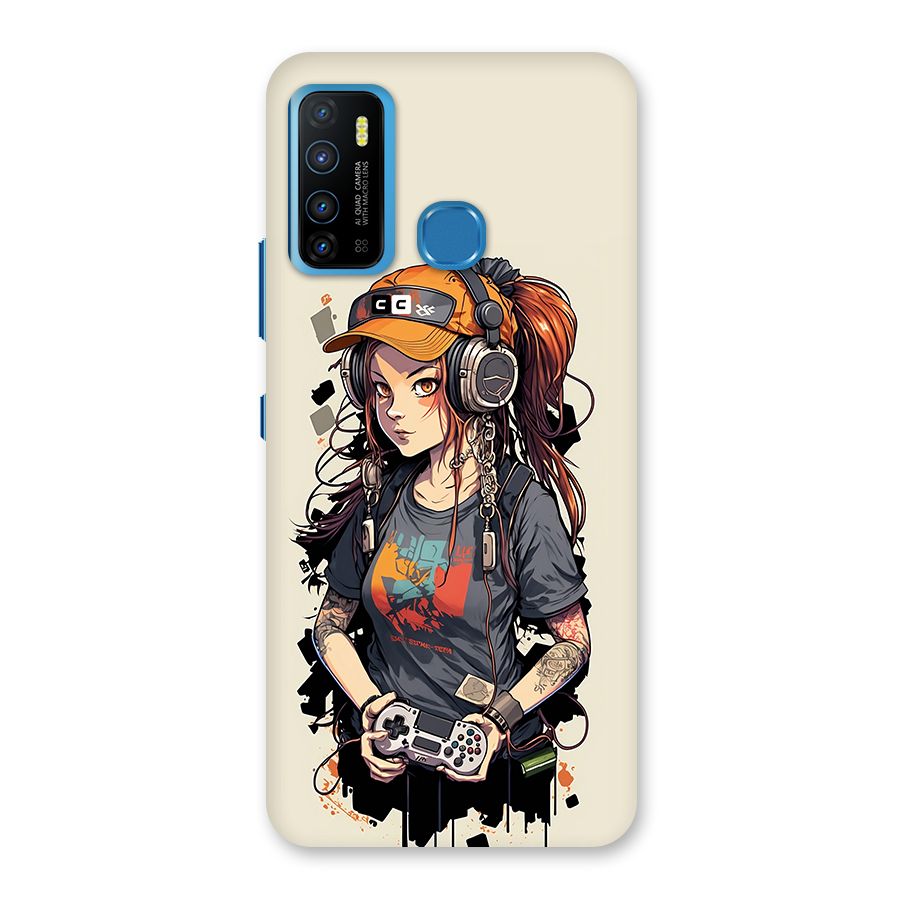 Cool Gamer Girl Back Case for Infinix Hot 9