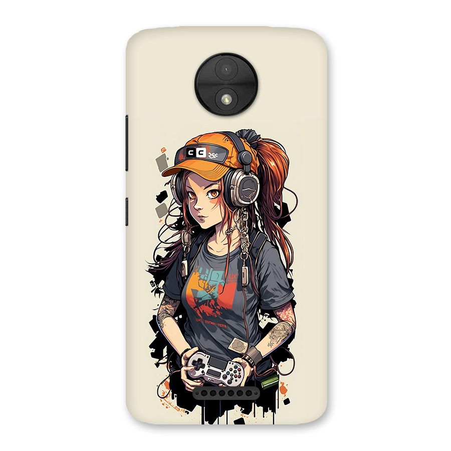 Cool Gamer Girl Back Case for Moto C
