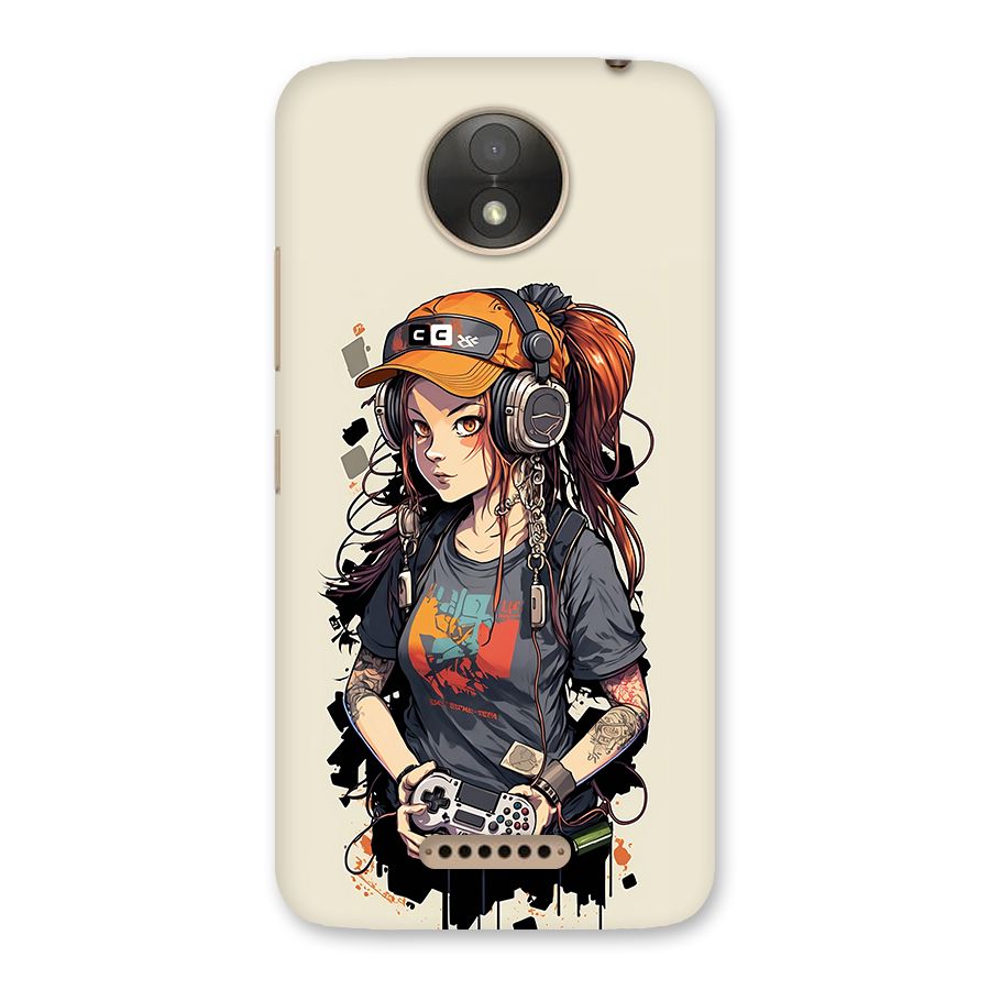 Cool Gamer Girl Back Case for Moto C Plus