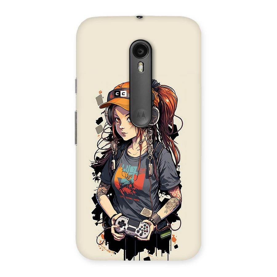 Cool Gamer Girl Back Case for Moto G Turbo