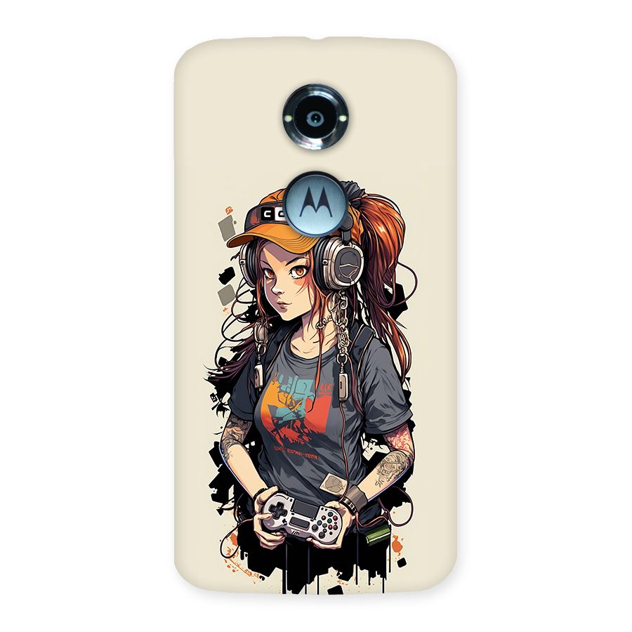 Cool Gamer Girl Back Case for Moto X2