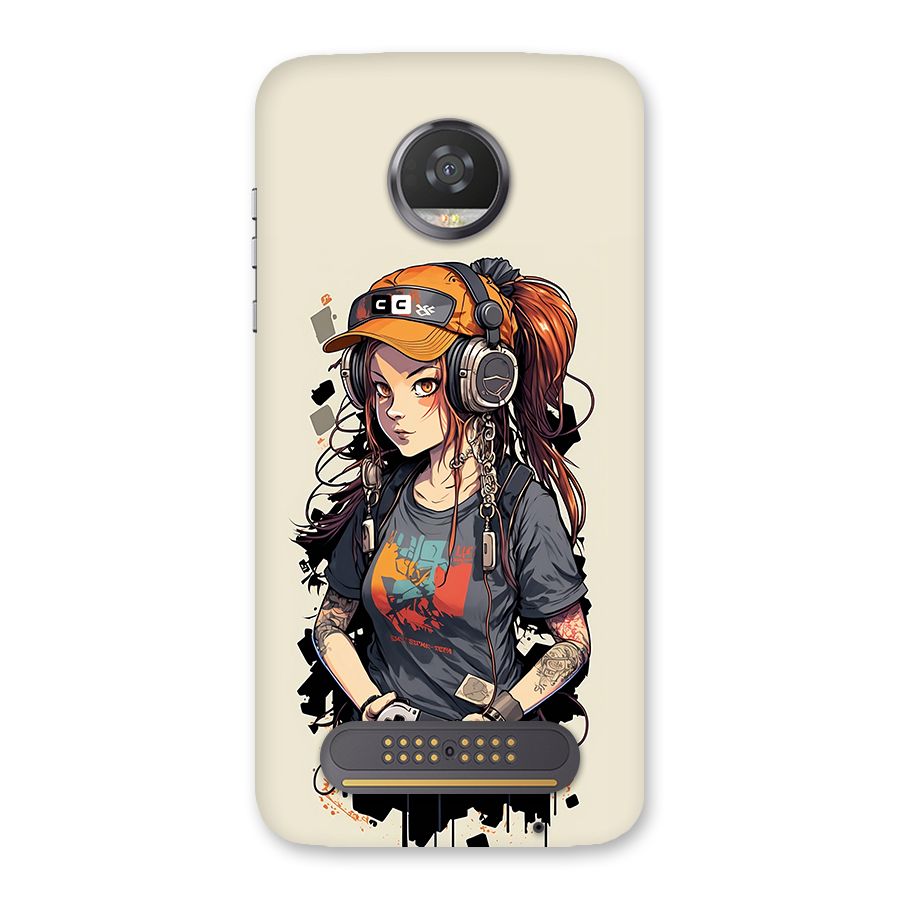 Cool Gamer Girl Back Case for Moto Z2 Play