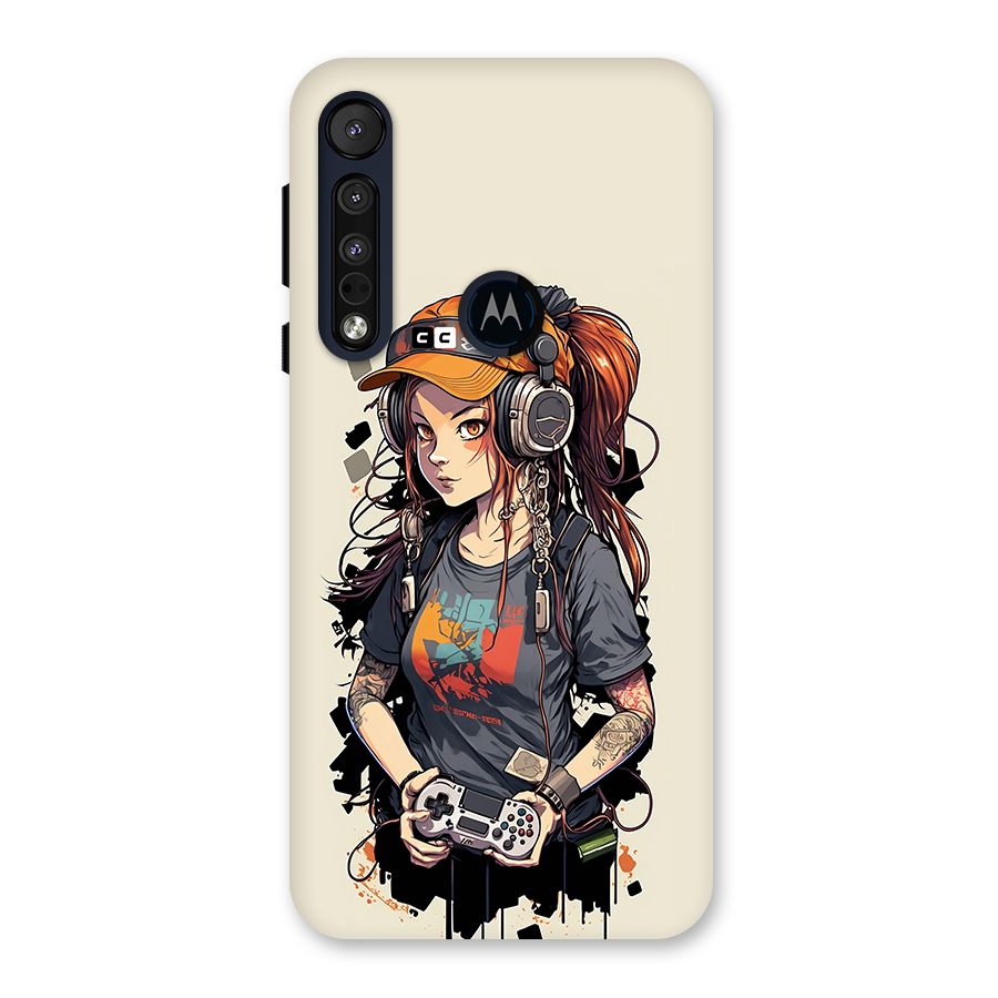 Cool Gamer Girl Back Case for Motorola One Macro