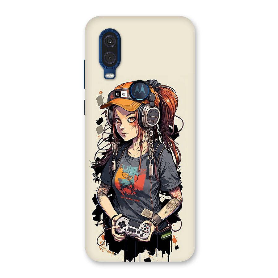Cool Gamer Girl Back Case for Motorola One Vision