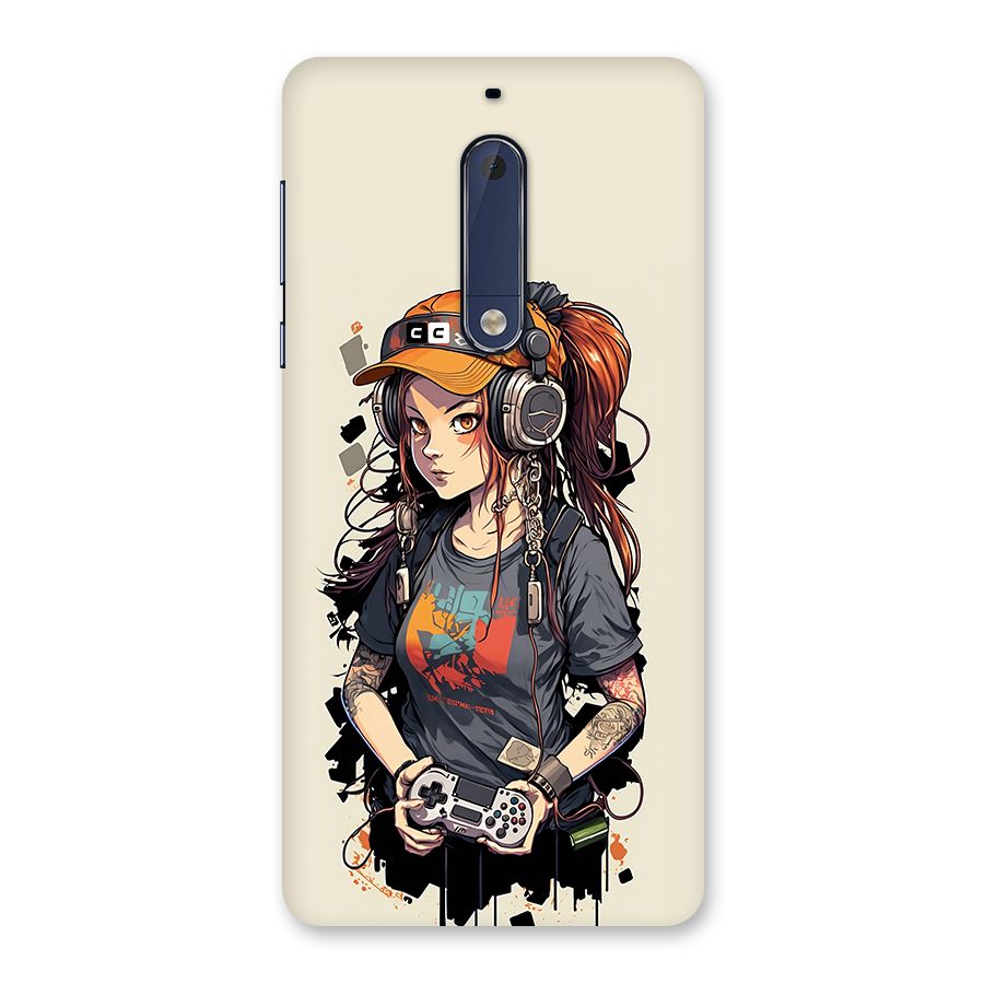 Cool Gamer Girl Back Case for Nokia 5