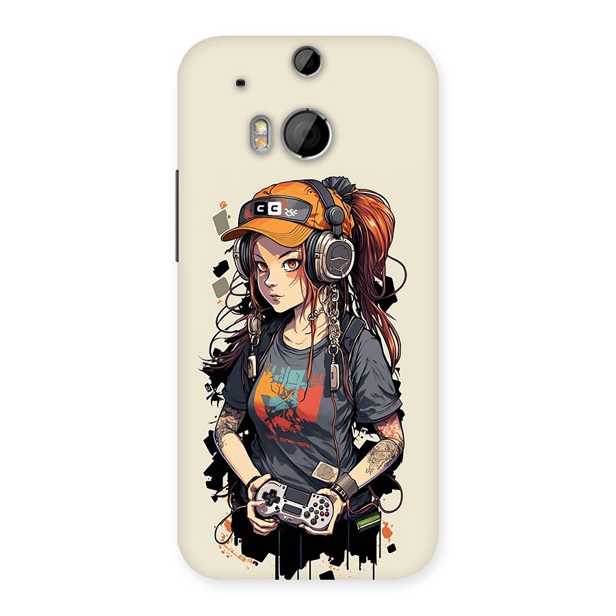 Cool Gamer Girl Back Case for One M8