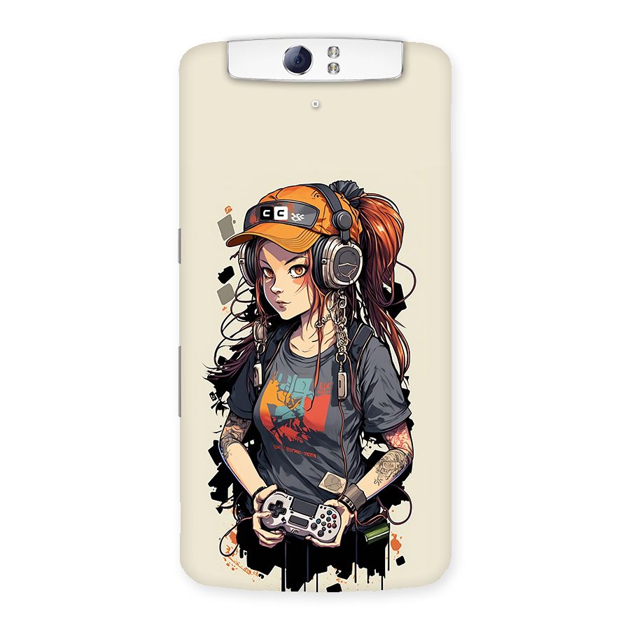 Cool Gamer Girl Back Case for Oppo N1
