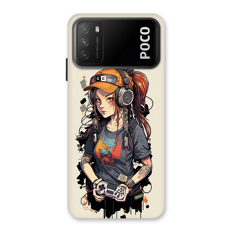 Cool Gamer Girl Back Case for Poco M3