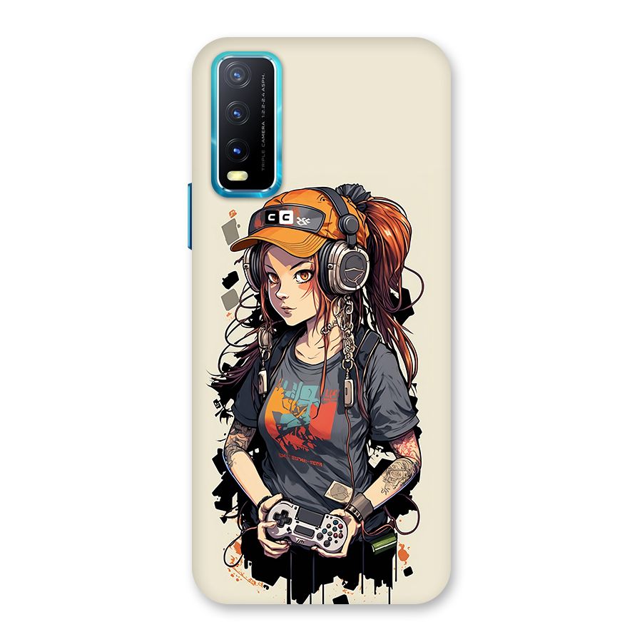 Cool Gamer Girl Back Case for Vivo Y20A