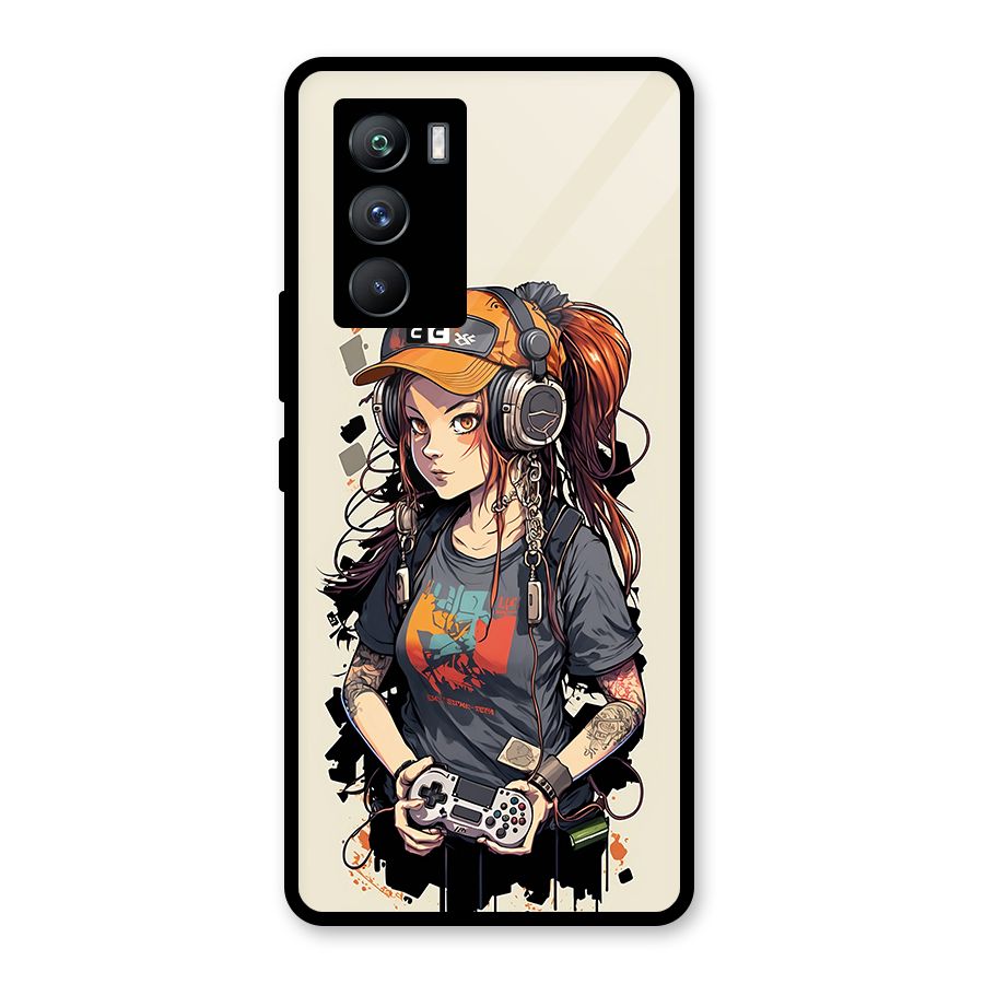 Cool Gamer Girl Glass Back Case for Vivo iQOO 9 SE