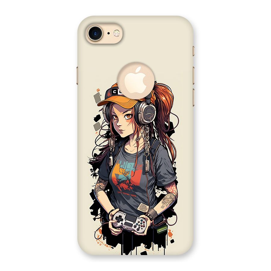 Cool Gamer Girl Back Case for iPhone 7 Logo Cut