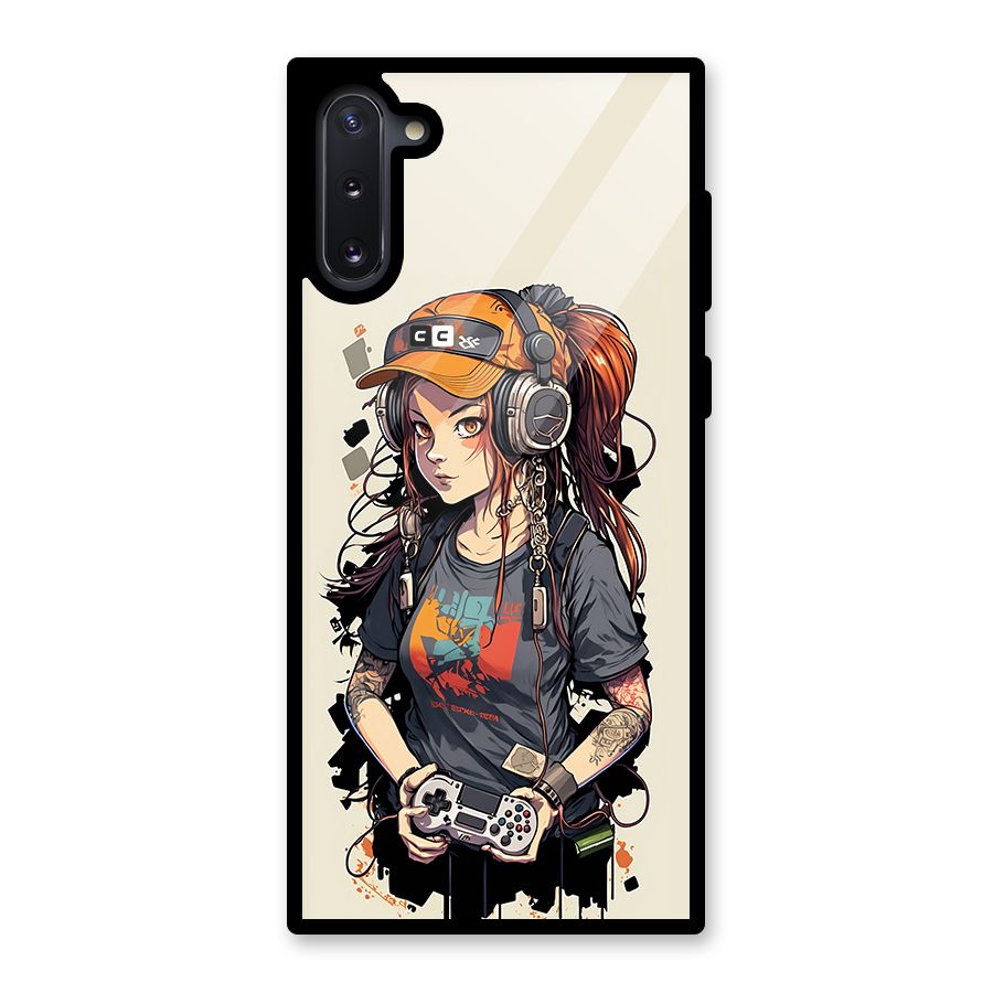 Cool Gamer Girl Glass Back Case for Galaxy Note 10