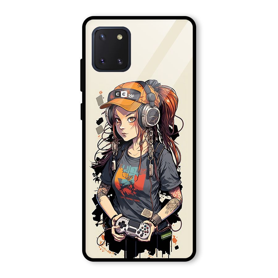 Cool Gamer Girl Glass Back Case for Galaxy Note 10 Lite