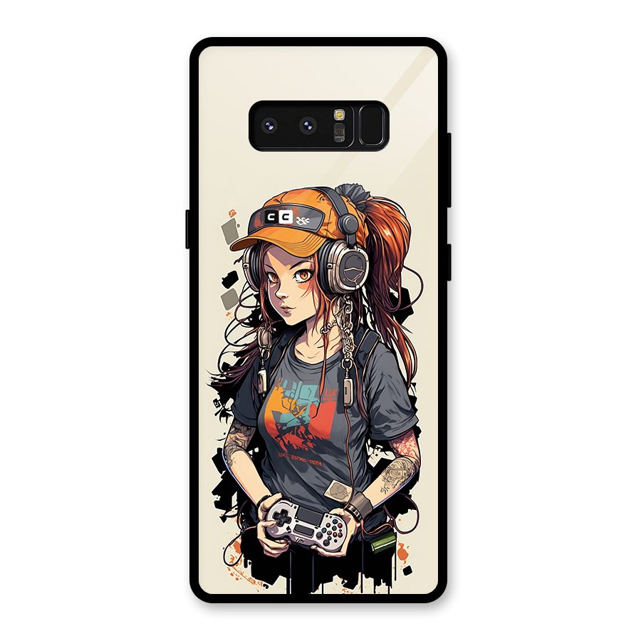 Cool Gamer Girl Glass Back Case for Galaxy Note 8