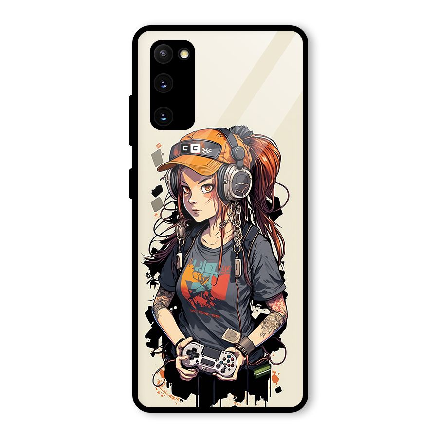 Cool Gamer Girl Glass Back Case for Galaxy S20 FE