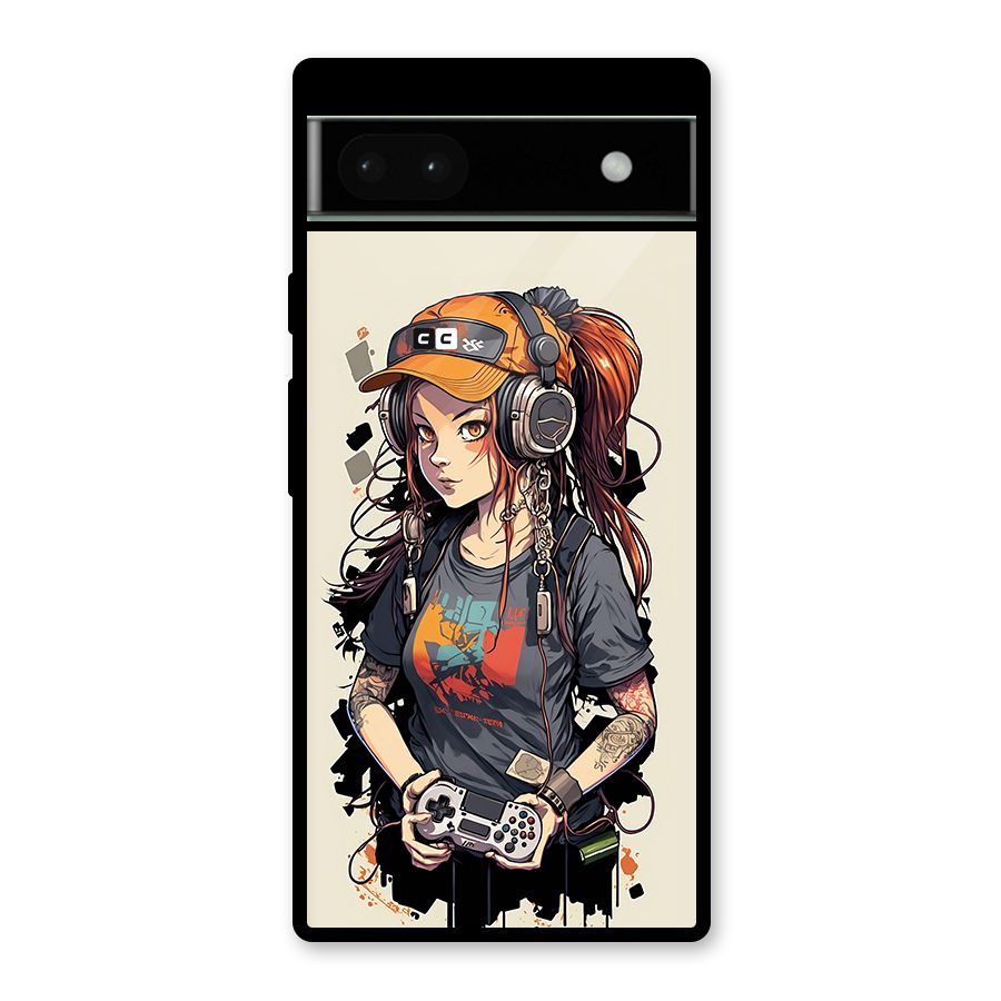 Cool Gamer Girl Glass Back Case for Google Pixel 6a