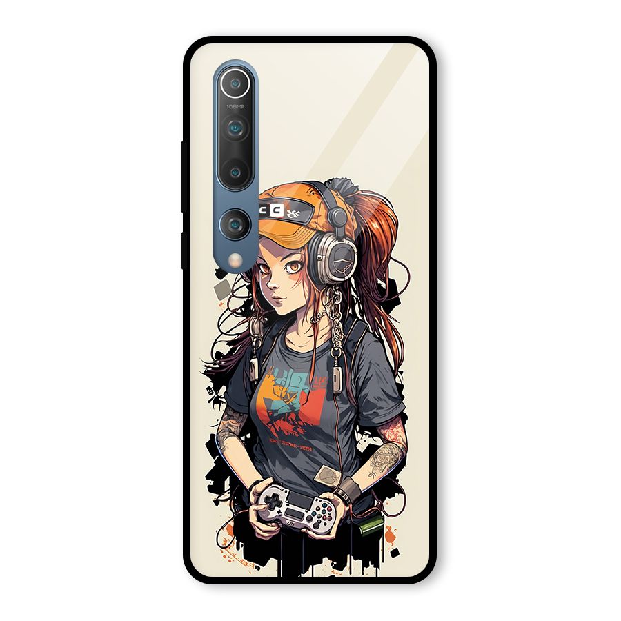 Cool Gamer Girl Glass Back Case for Mi 10